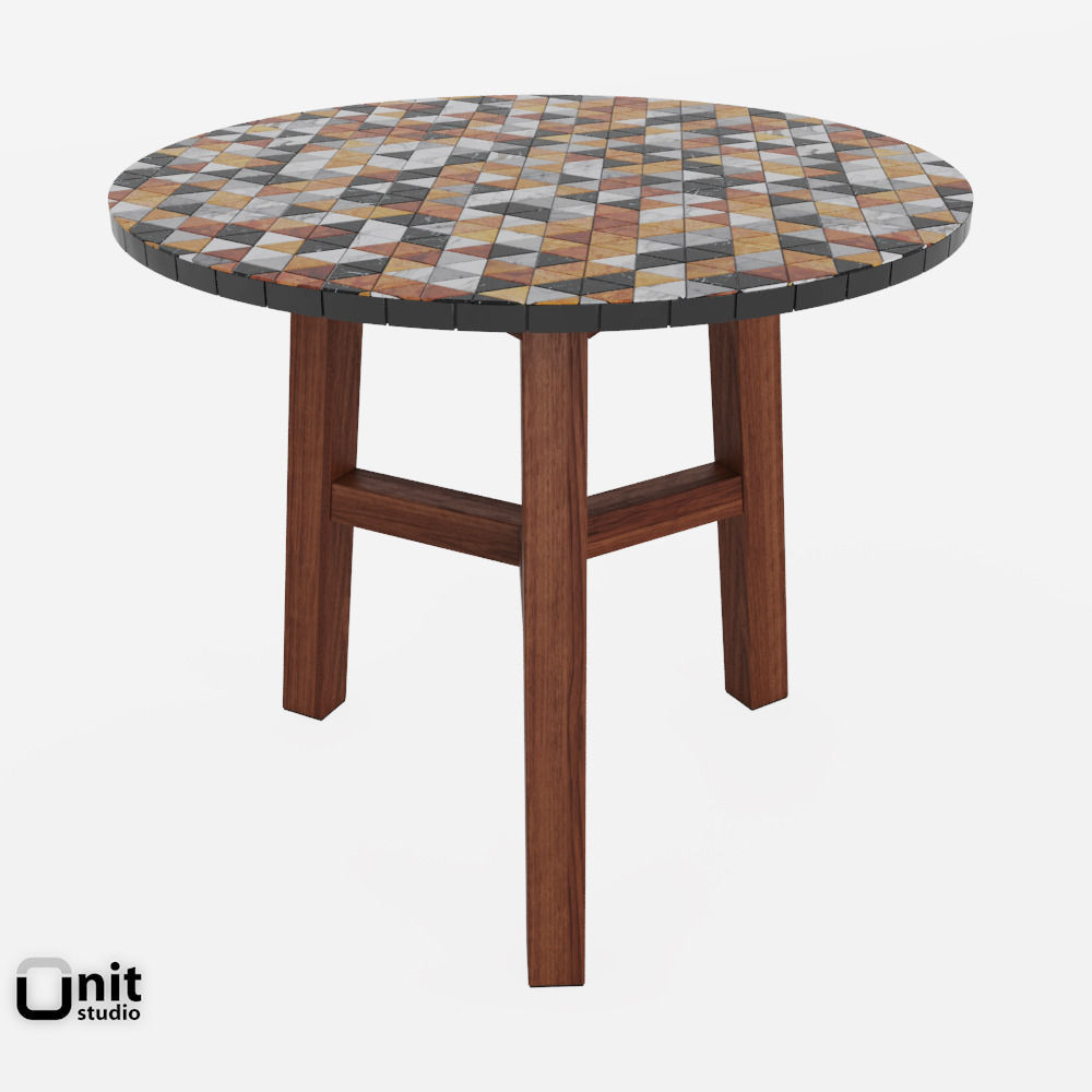 Mosaic Coffee Table by West Elm 3D model_4