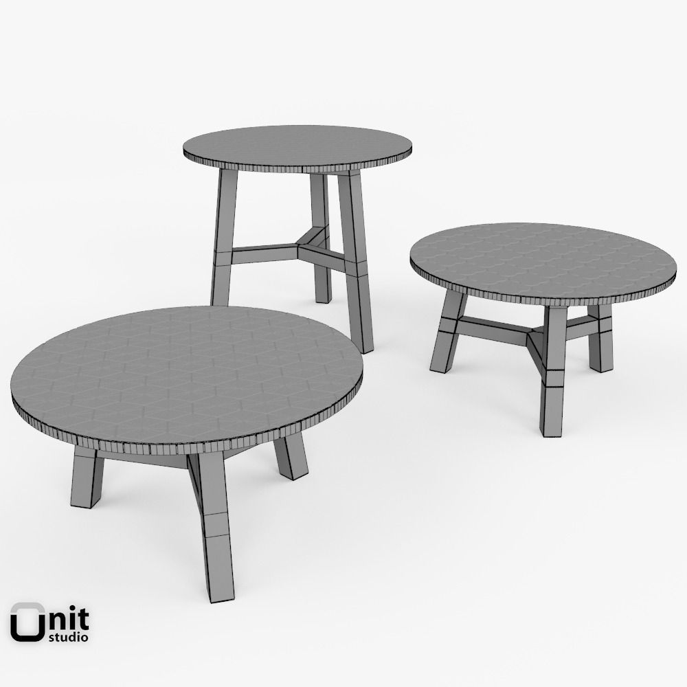 Mosaic Coffee Table by West Elm 3D model_10