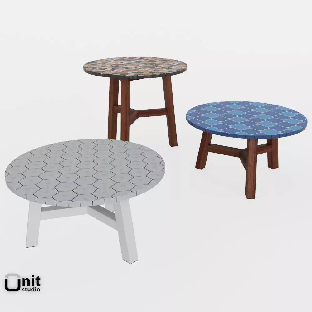 Mosaic Coffee Table by West Elm 3D model_0