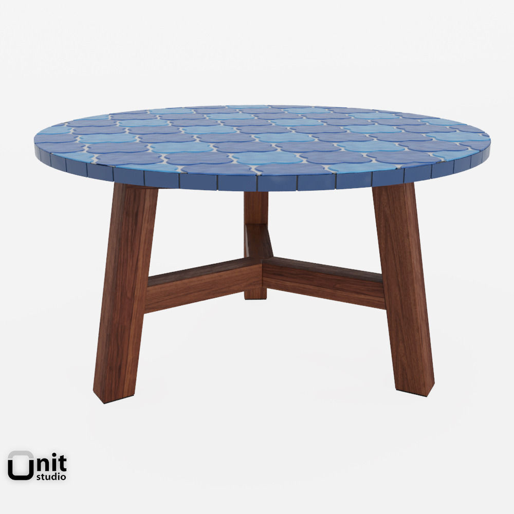 Mosaic Coffee Table by West Elm 3D model_3