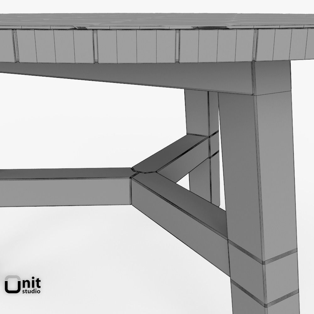 Mosaic Coffee Table by West Elm 3D model_12