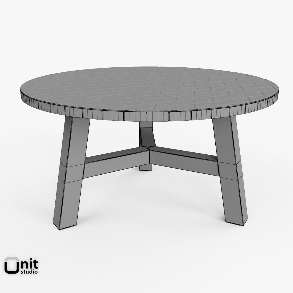 Mosaic Coffee Table by West Elm 3D model_11