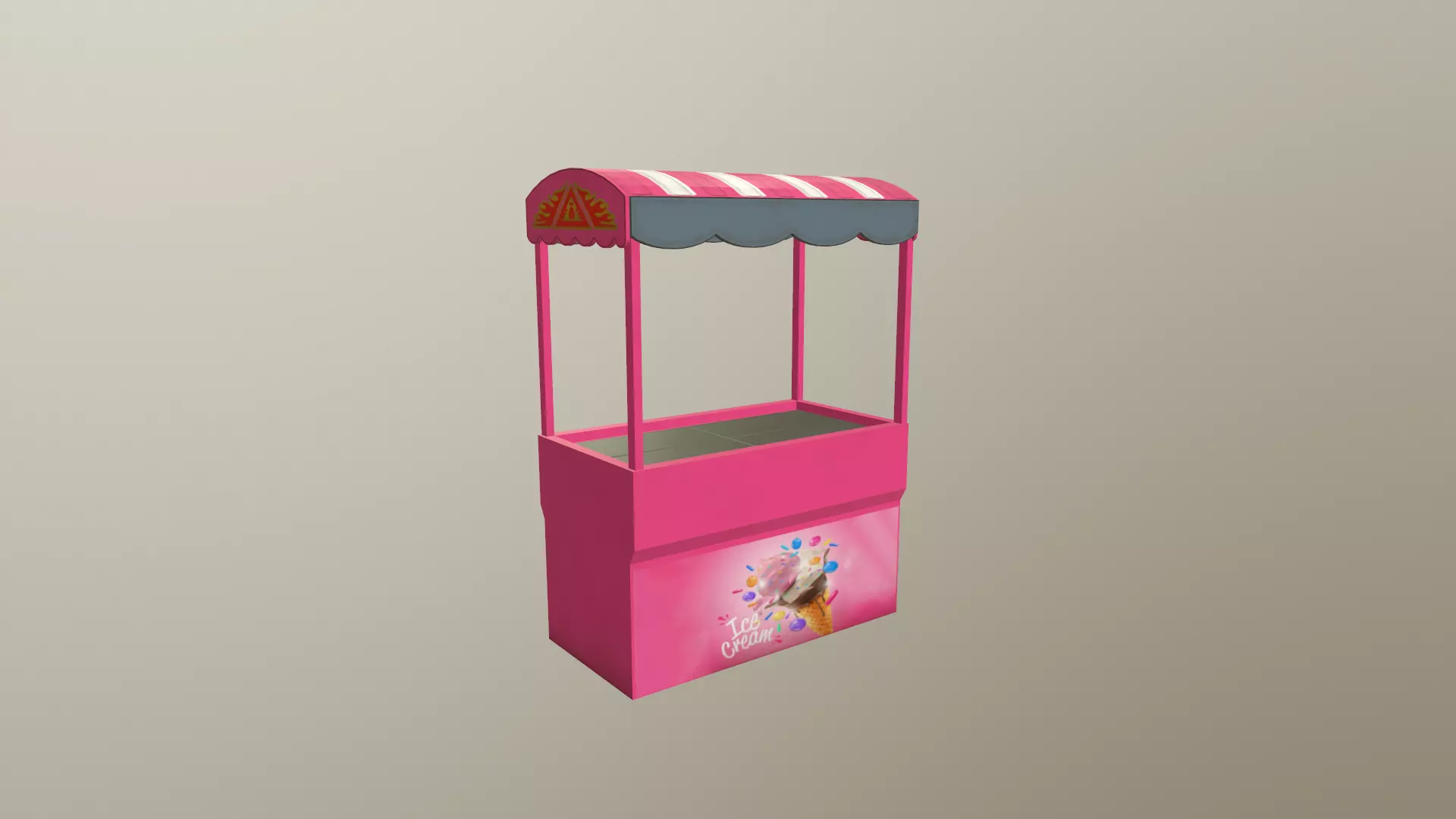 ice cream booth Low-poly 3D model