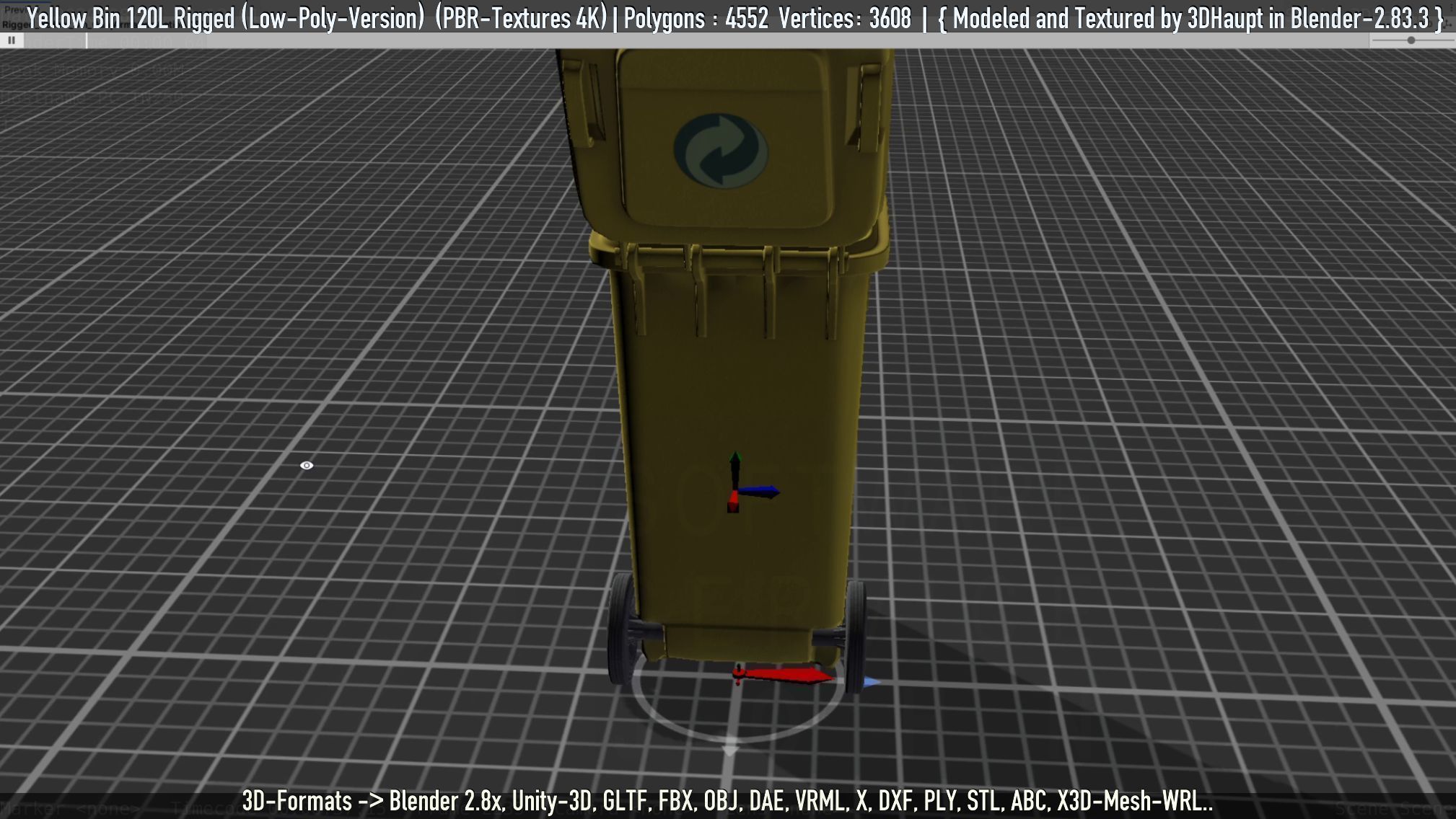 Yellow Bin 120L Low-Poly-Version Rigged Low-poly 3D model_68
