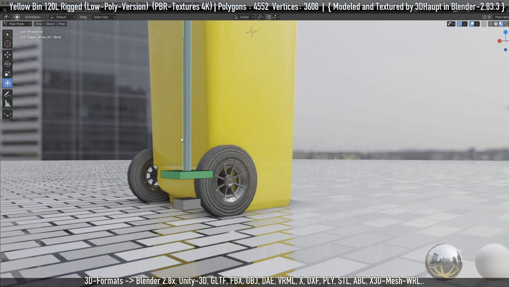 Yellow Bin 120L Low-Poly-Version Rigged Low-poly 3D model_72