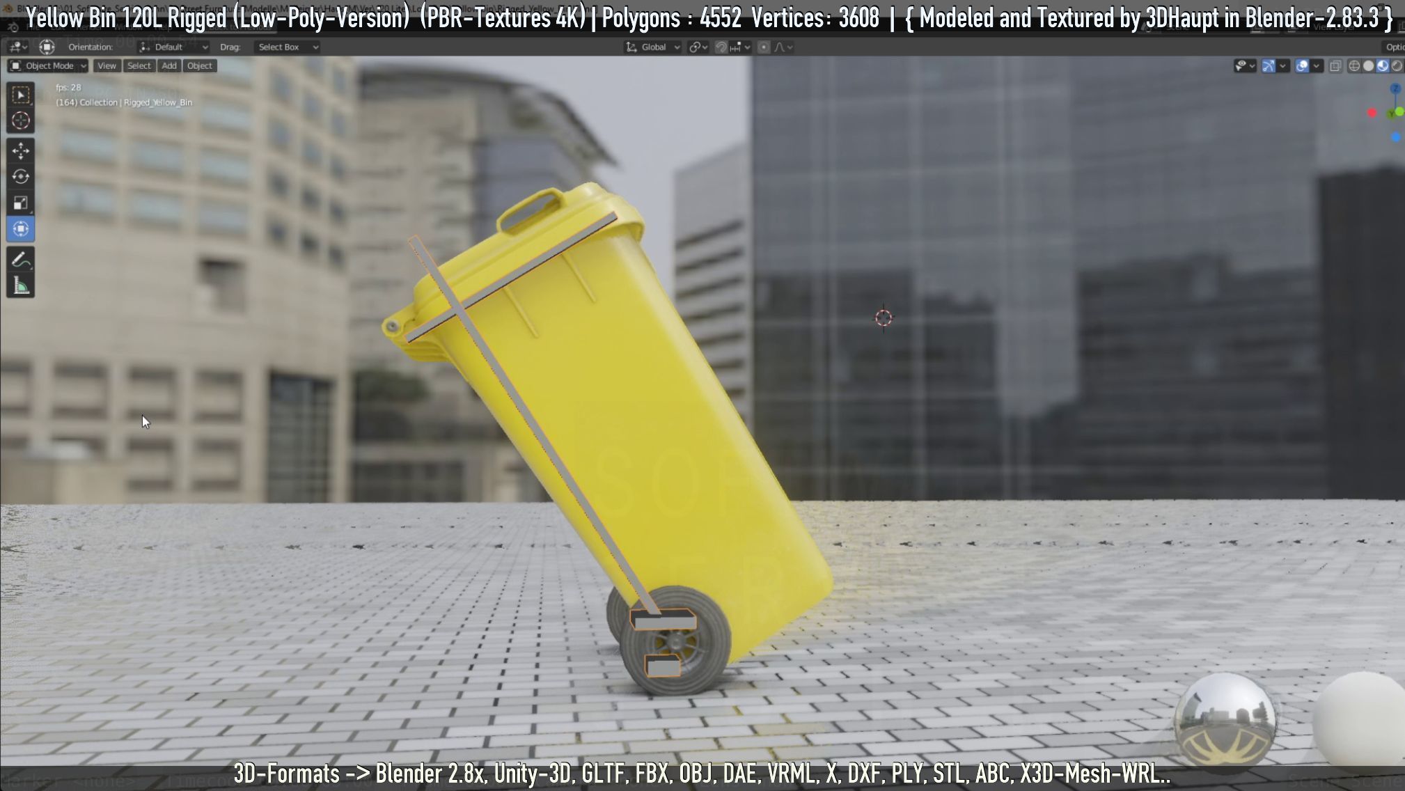 Yellow Bin 120L Low-Poly-Version Rigged Low-poly 3D model_18