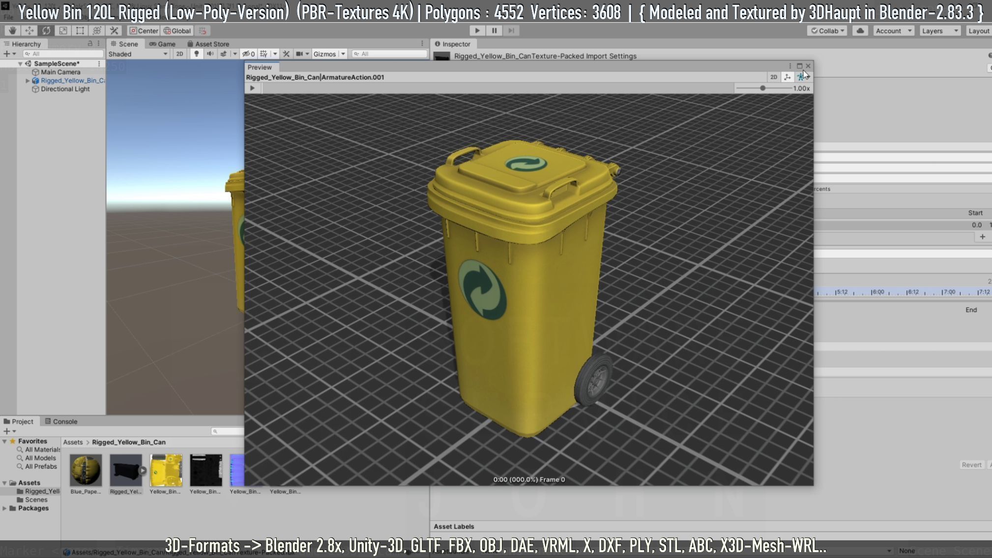 Yellow Bin 120L Low-Poly-Version Rigged Low-poly 3D model_65