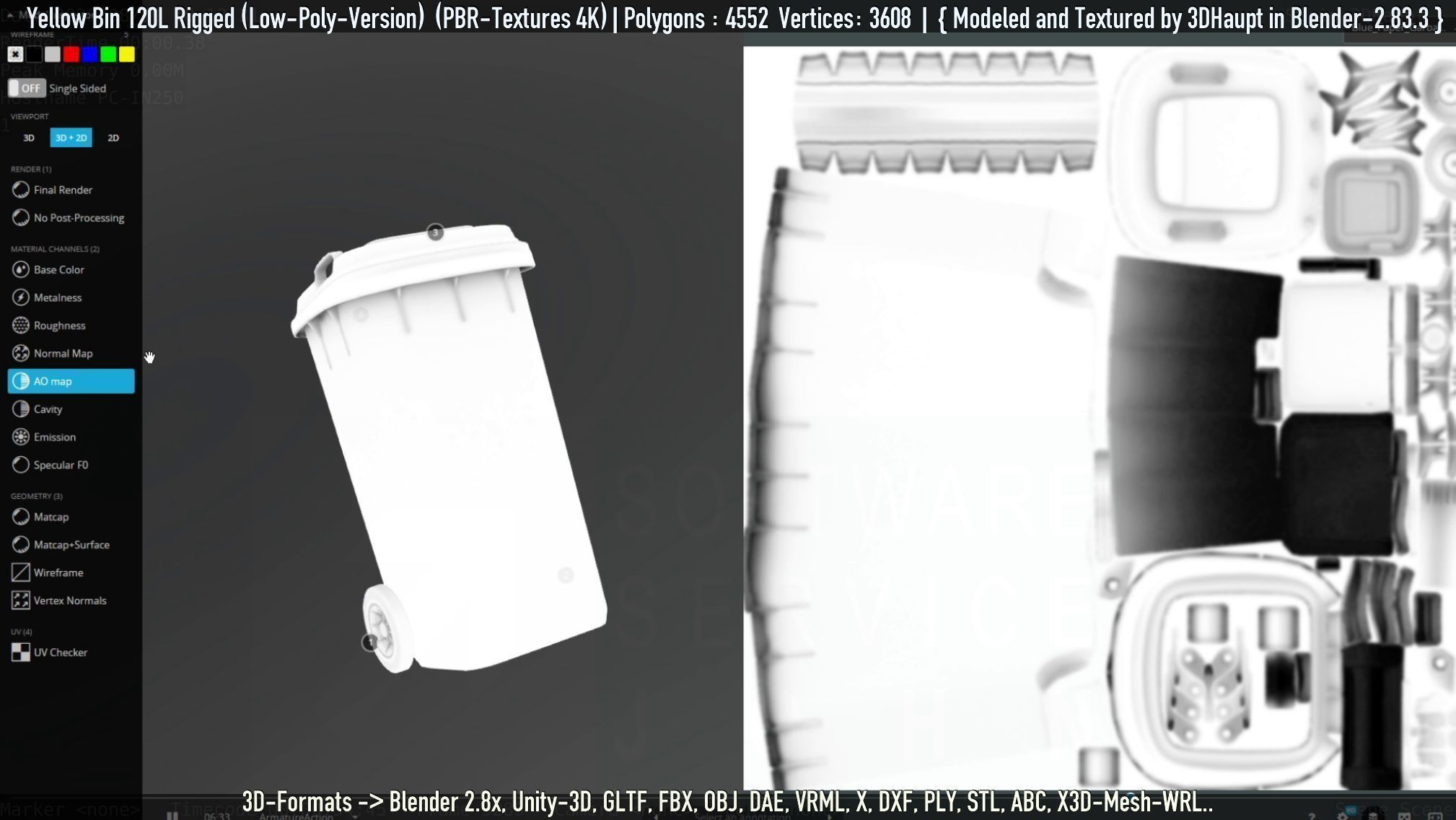 Yellow Bin 120L Low-Poly-Version Rigged Low-poly 3D model_55