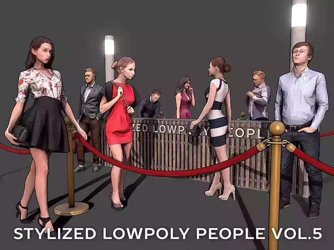 Stylized Lowpoly People Casual Pack Volume 5 Low-poly 3D model