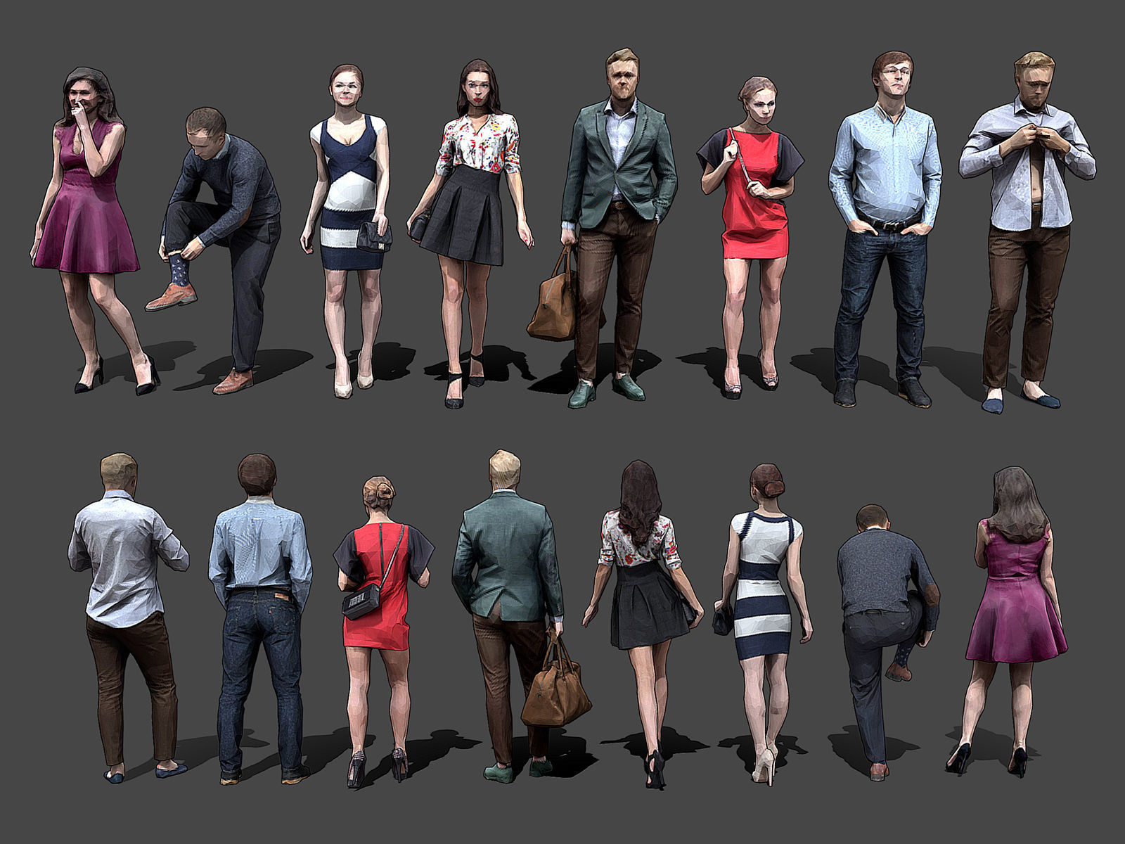 Stylized Lowpoly People Casual Pack Volume 5 Low-poly 3D model_1