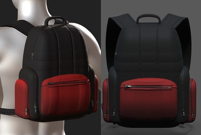 Backpack bag baggage Color 3d low poly Low-poly Low-poly 3D model