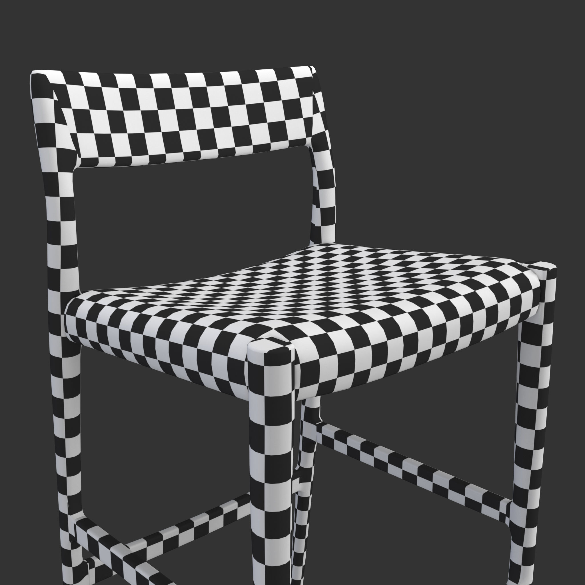 Moller Model 77B bar stool 3D model_4