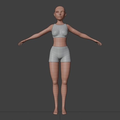 Woman body base Free 3D model