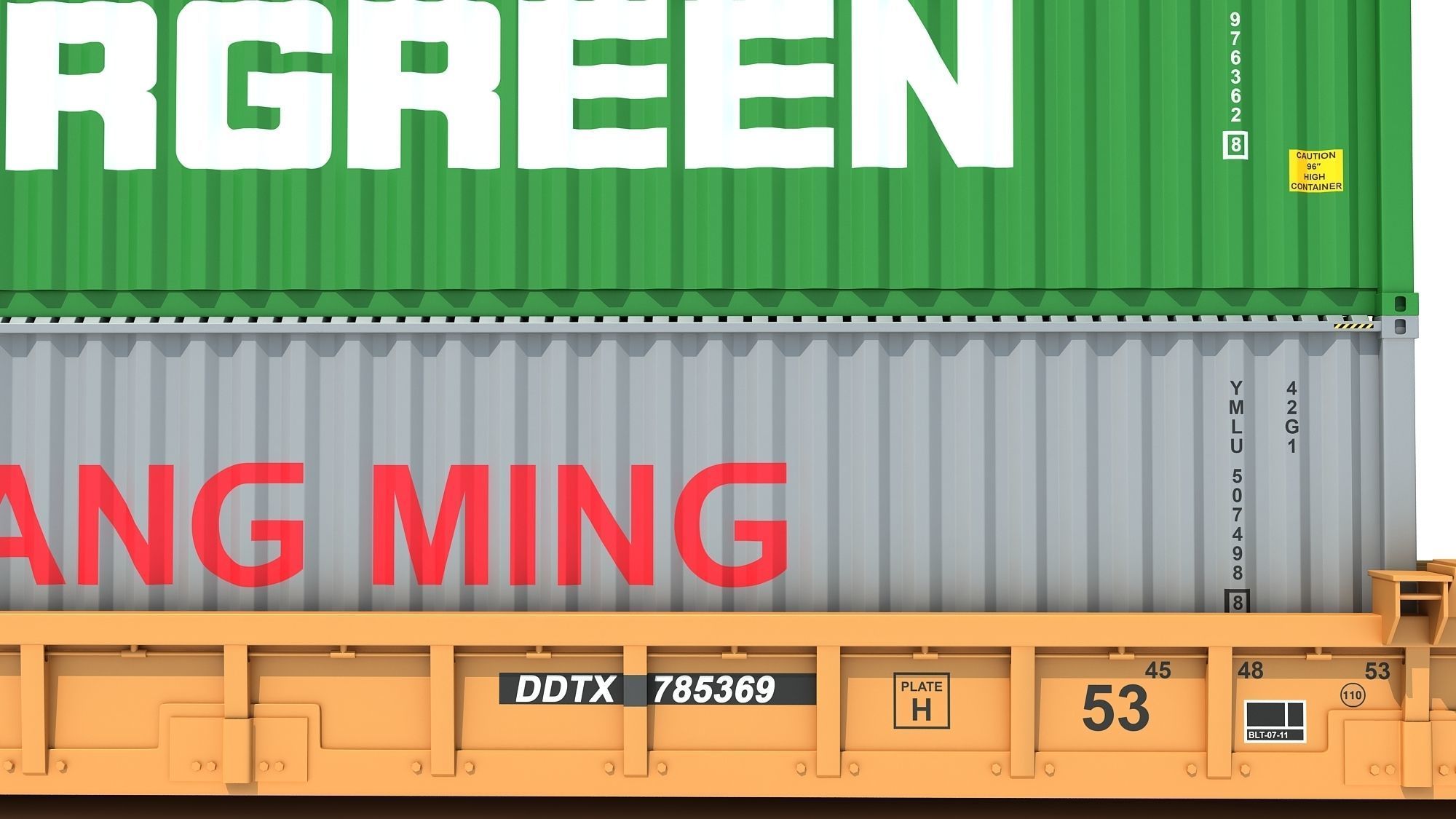 Train Car with Containers 3D model_11