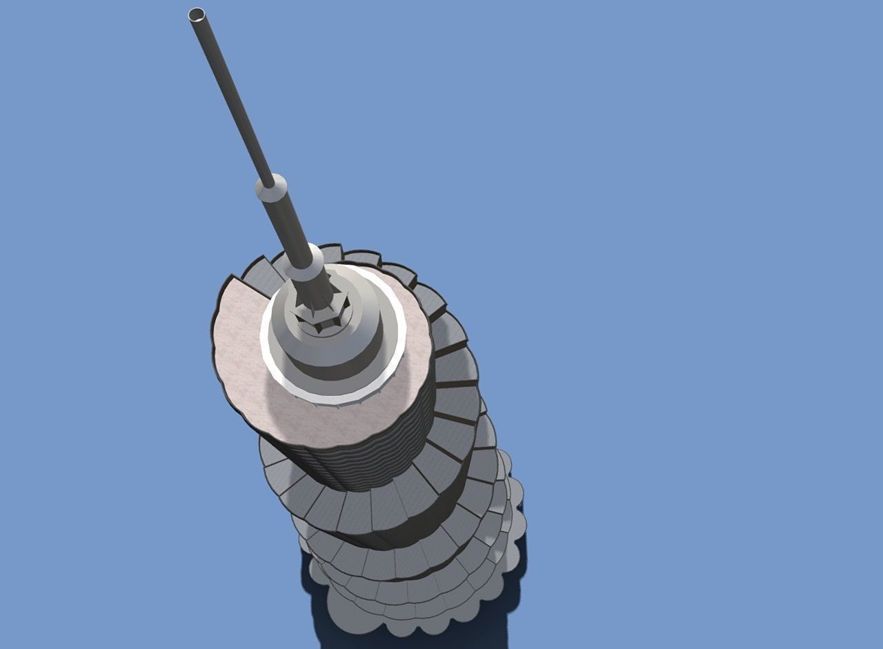 Postmodern skyscraper Low-poly 3D model_5