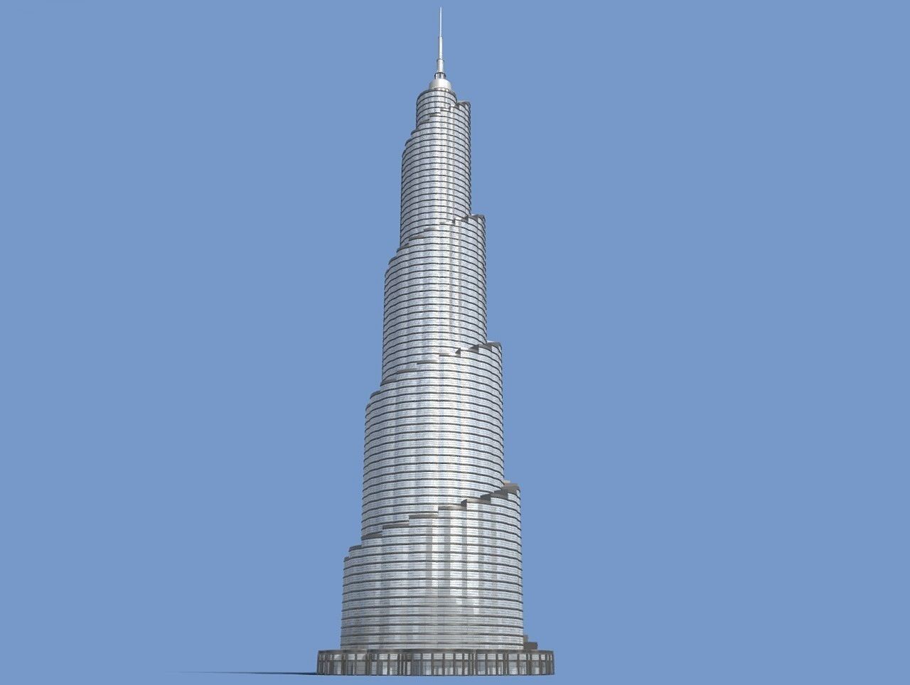 Postmodern skyscraper Low-poly 3D model_7
