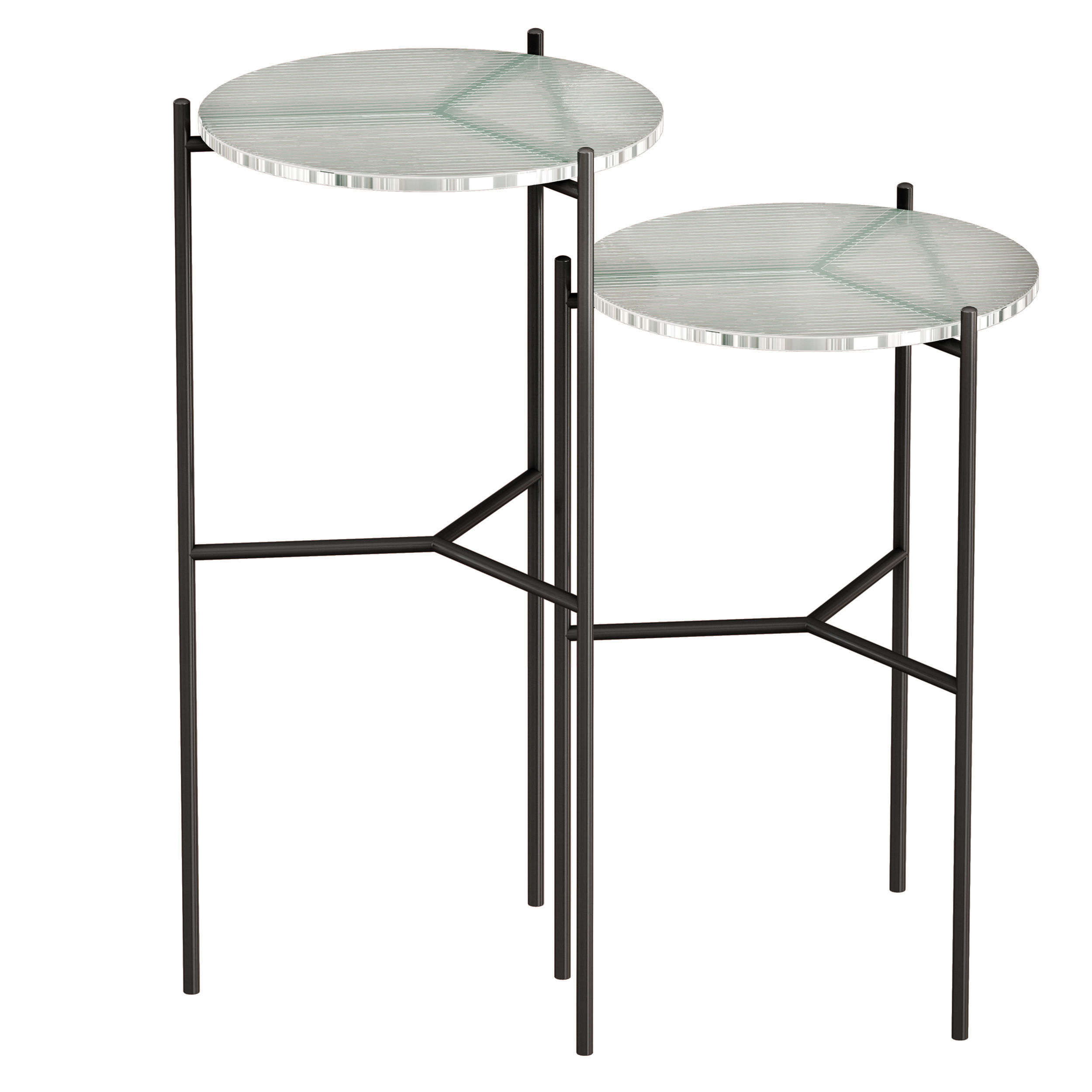 Maylan Clear Glass End Tables Set of 2 Crate and Barrel 3D model_1