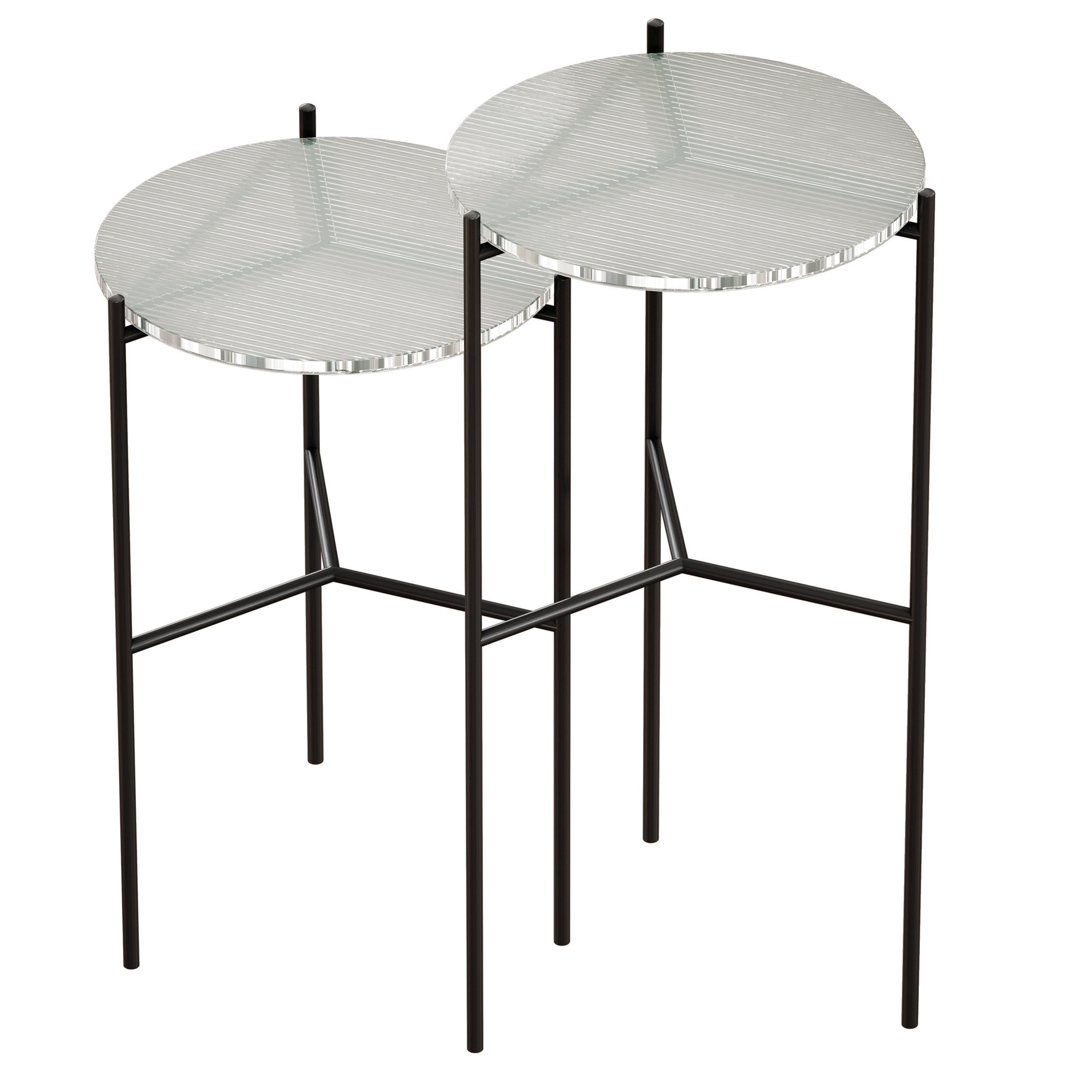 Maylan Clear Glass End Tables Set of 2 Crate and Barrel 3D model_2