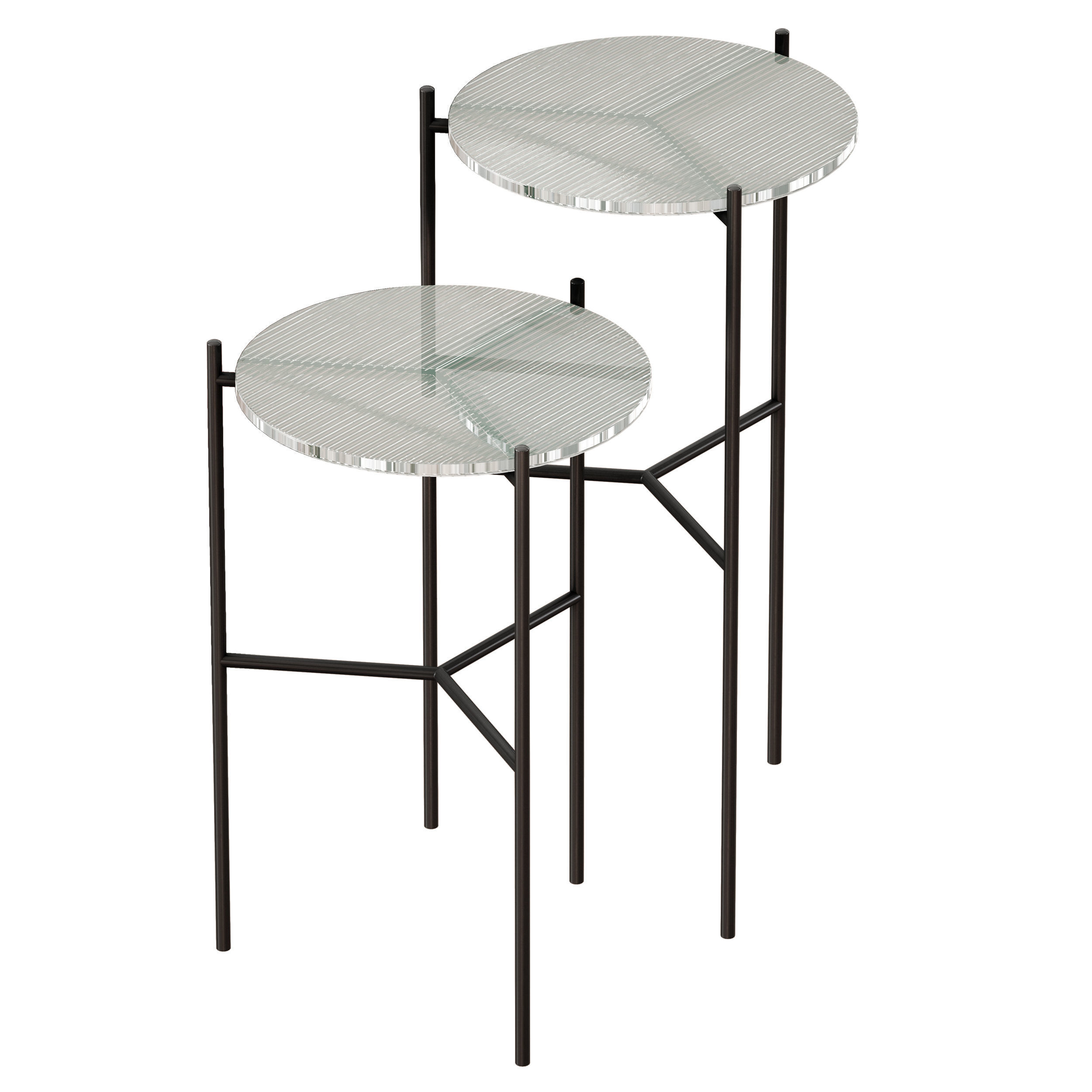 Maylan Clear Glass End Tables Set of 2 Crate and Barrel 3D model_7