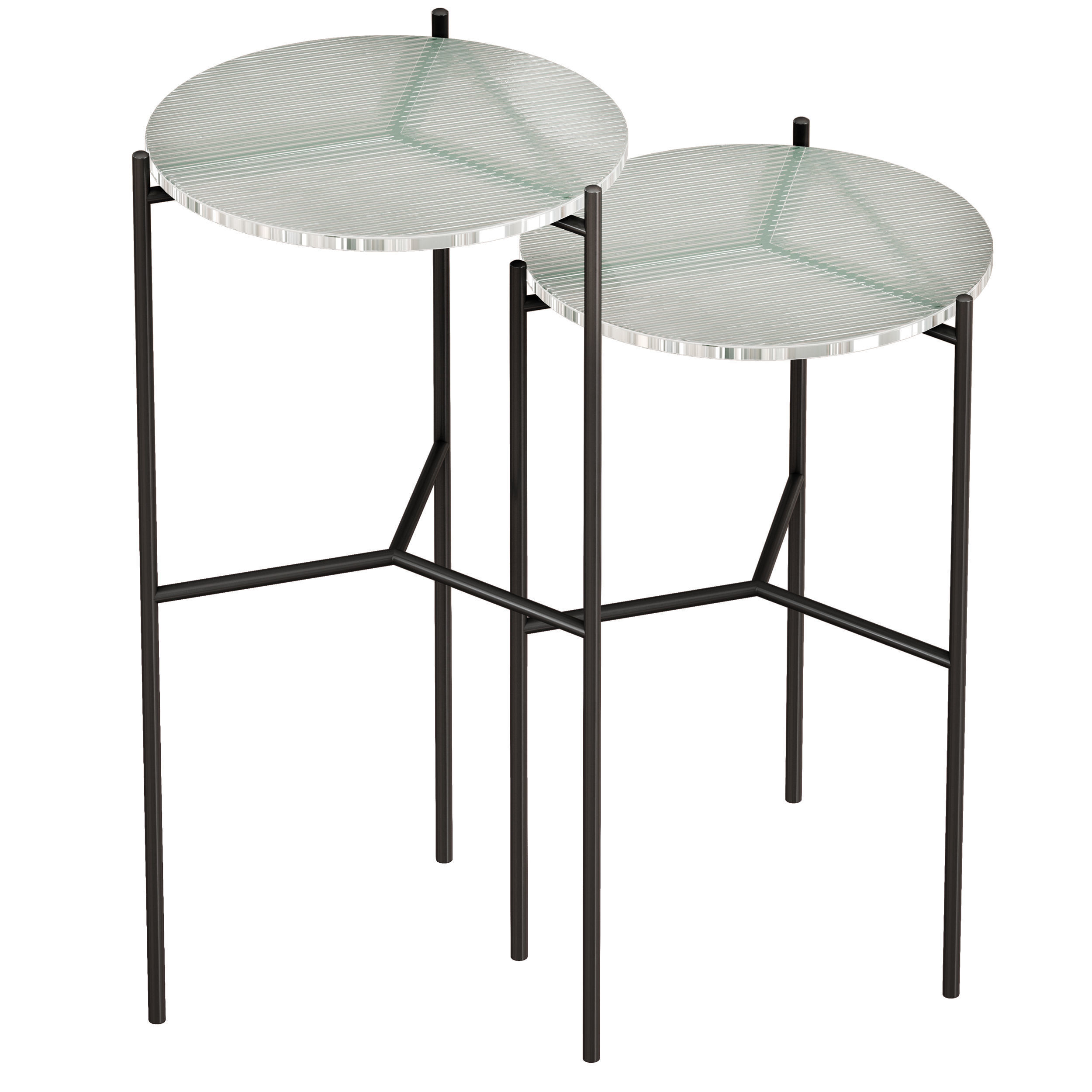 Maylan Clear Glass End Tables Set of 2 Crate and Barrel 3D model_10