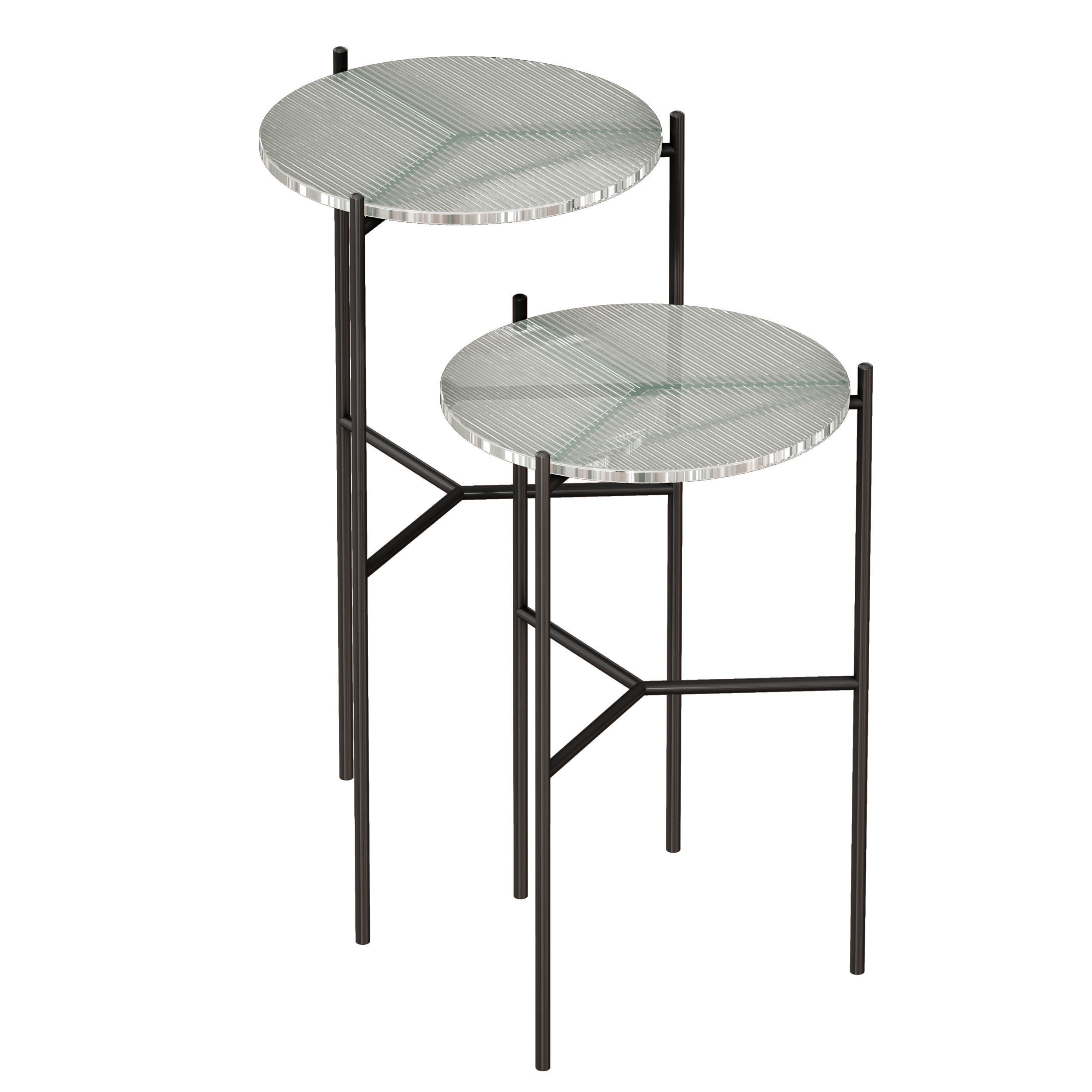 Maylan Clear Glass End Tables Set of 2 Crate and Barrel 3D model_6