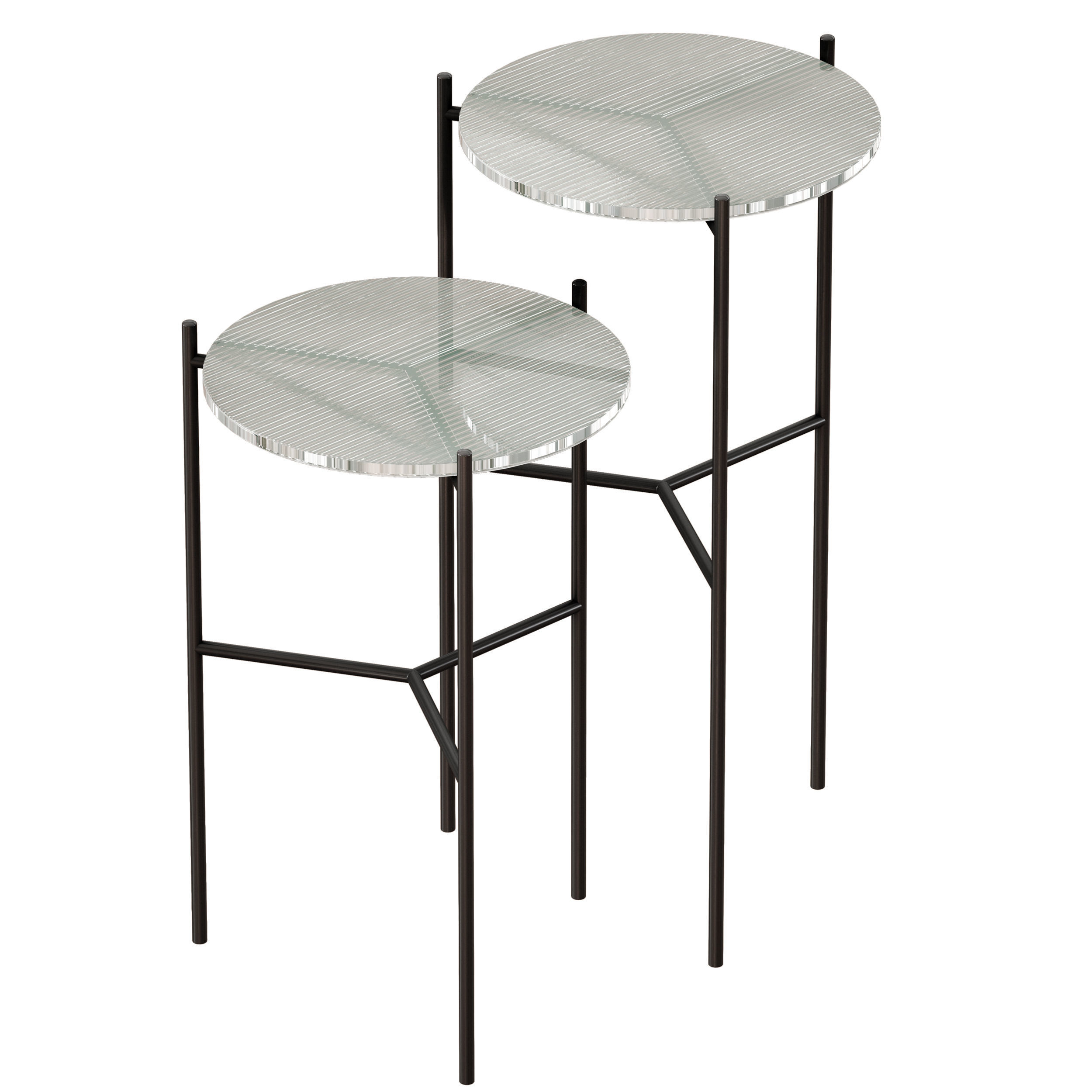 Maylan Clear Glass End Tables Set of 2 Crate and Barrel 3D model_8