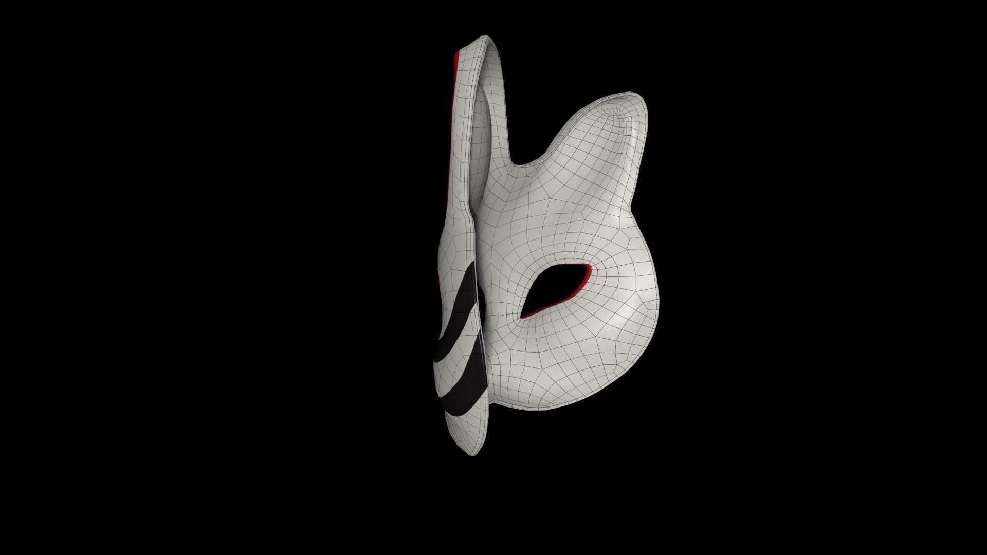 Kitsune Fox mask Low-poly 3D model_6