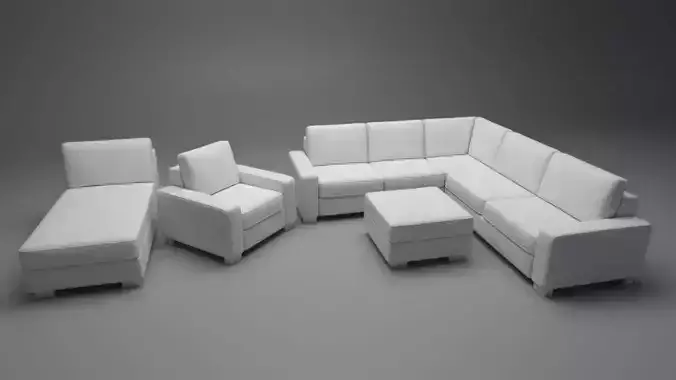 Sofa Assembly Kit Low-poly 3D model