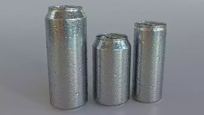 3D Beverage Can Wet - 3DS Max and VRAY RENDER 3D model