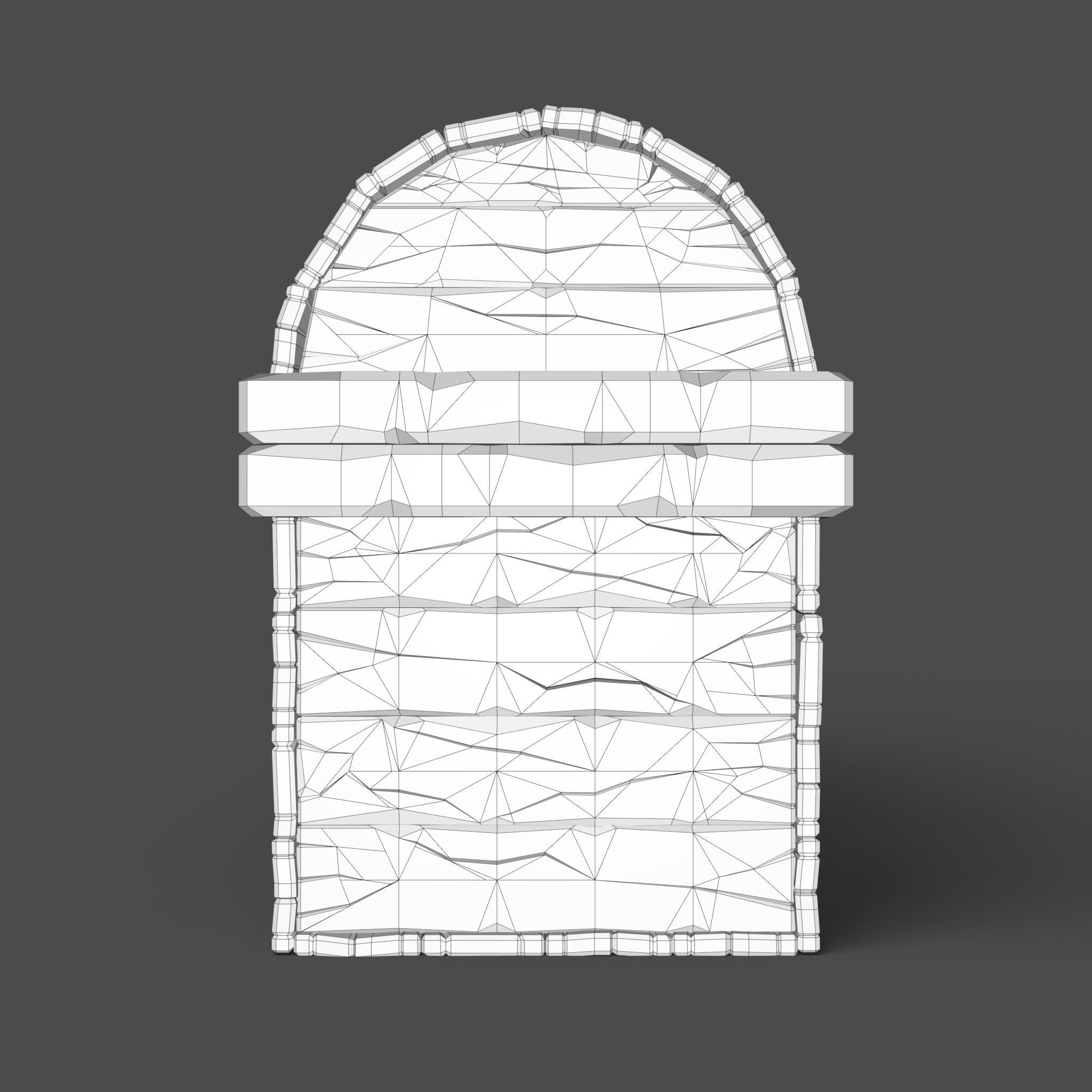 Chest wooden Low-poly 3D model_7