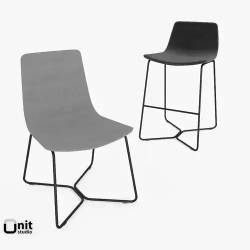 Slope Chair and Stool by West Elm