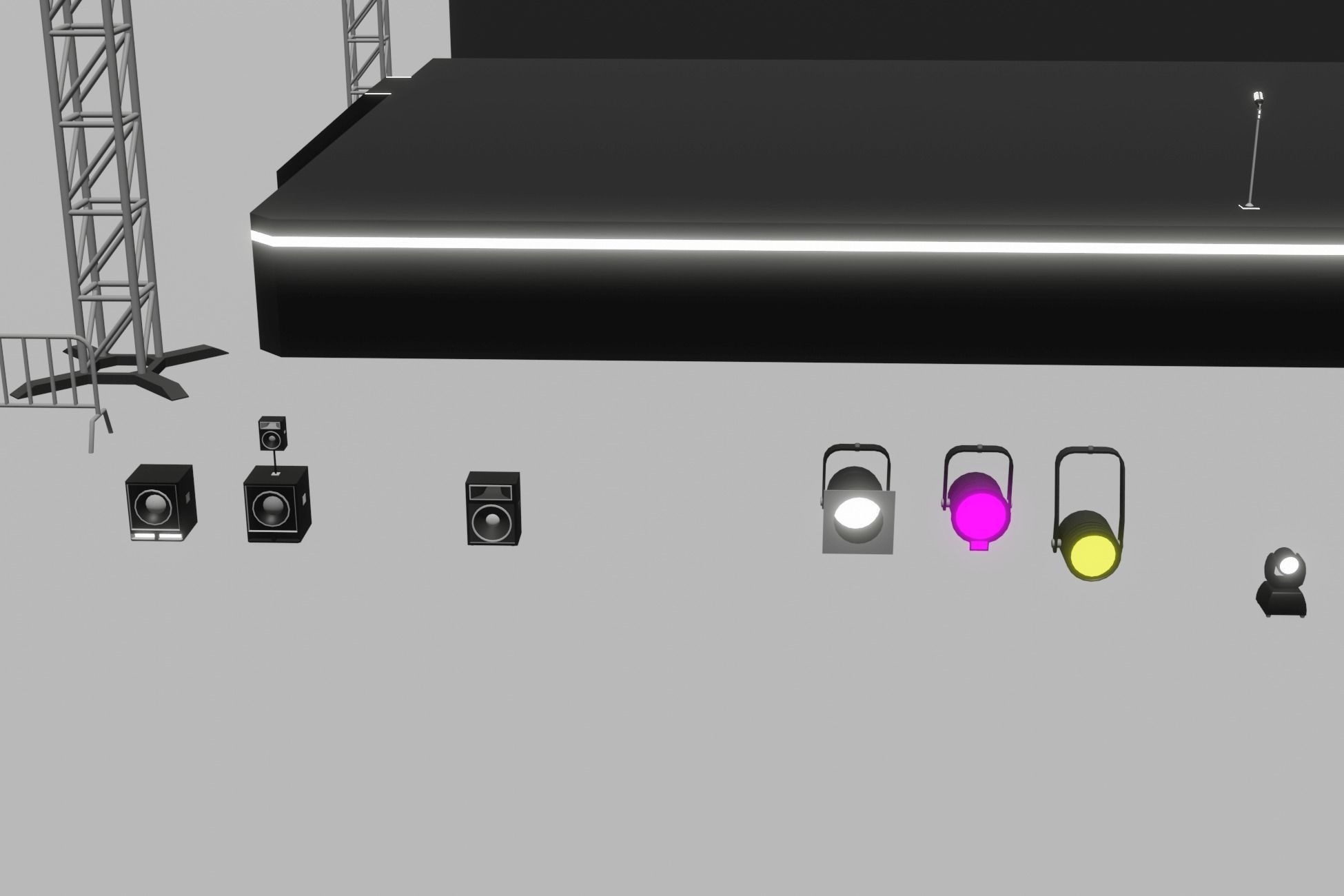 Lowpoly Concert Stage Props Low-poly 3D model_6