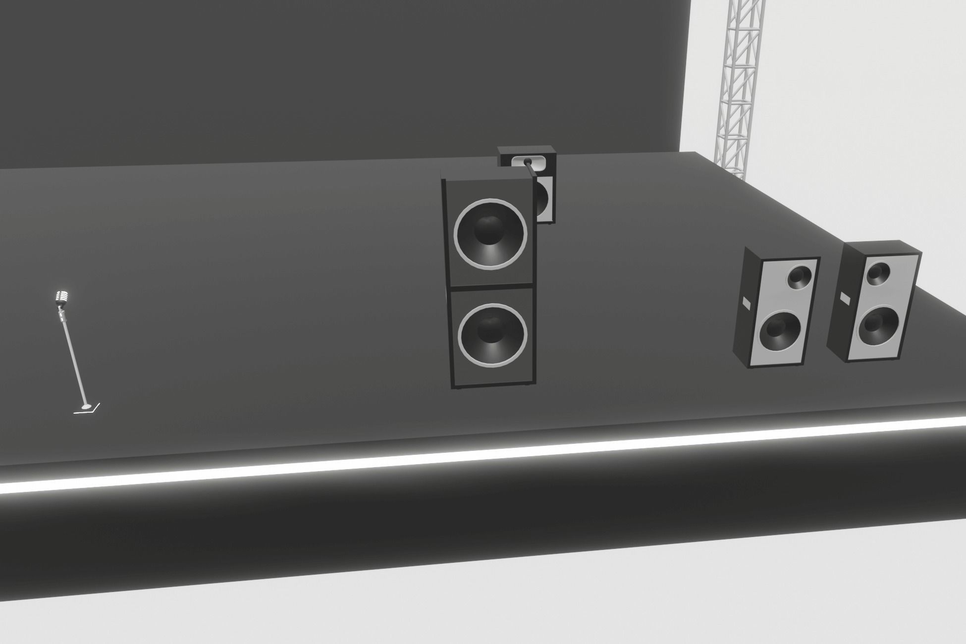 Lowpoly Concert Stage Props Low-poly 3D model_7