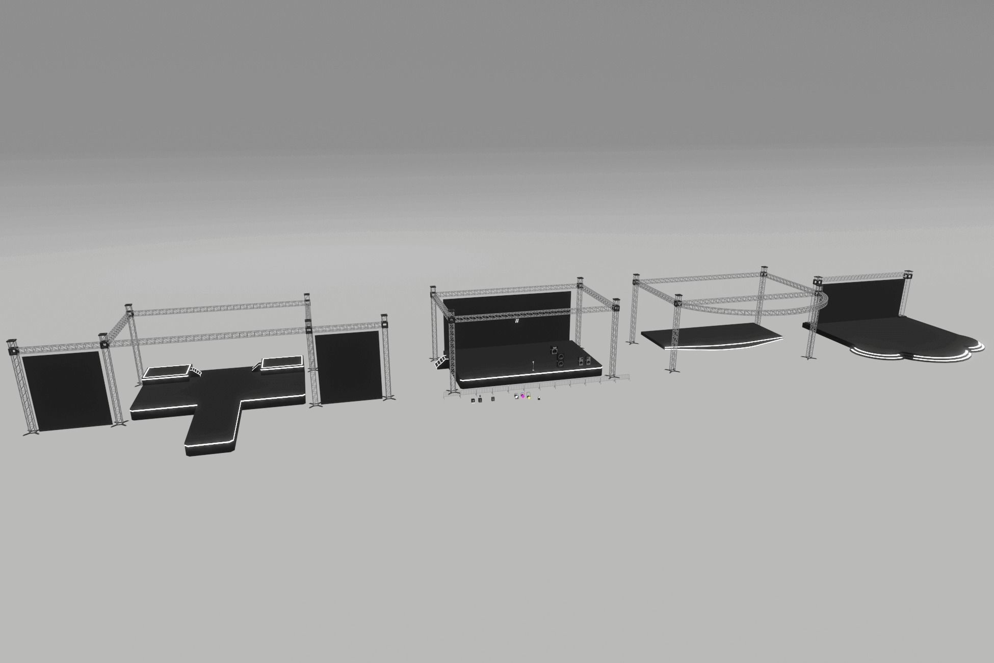 Lowpoly Concert Stage Props Low-poly 3D model_2