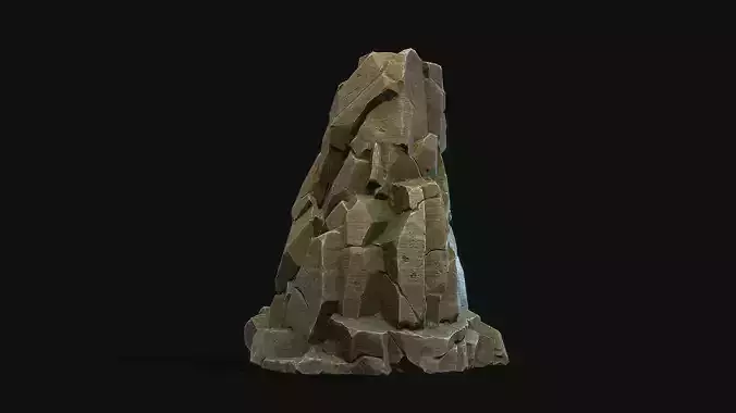 Stylized Gray Stone moss 5 PBR 