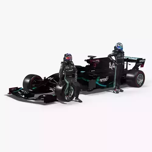 Mercedes AMG F1 W11 EQ Power 2020 Low-poly 3D model