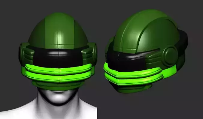 helmet high poly sculpt 3d printable ver 7 3D model