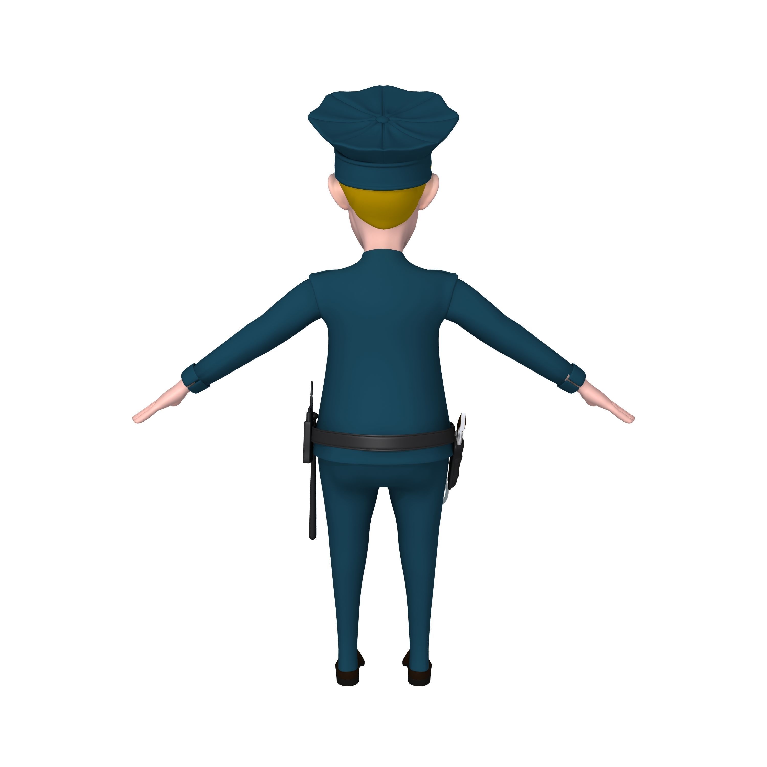 Policeman Cartoon 02 3D model_3