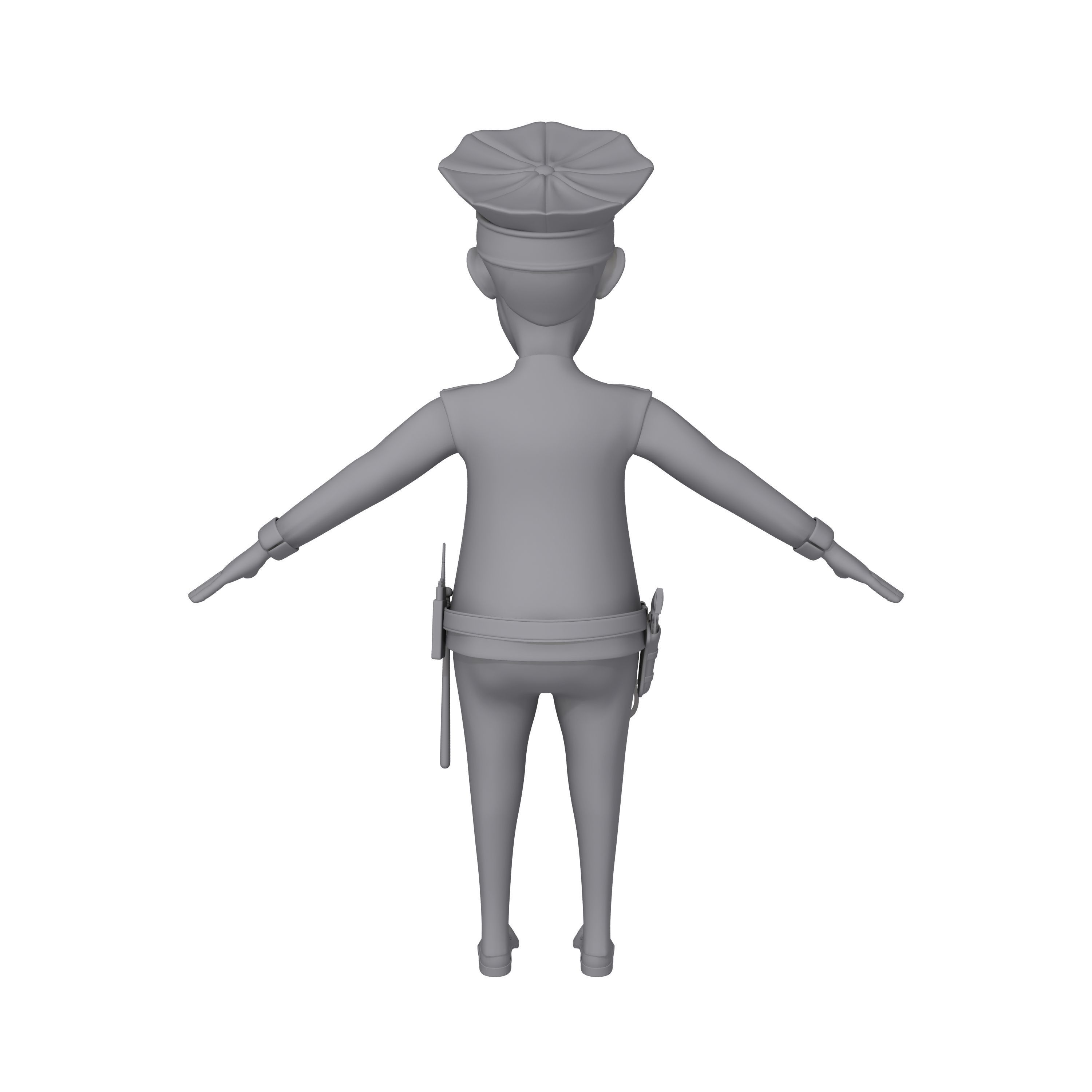 Policeman Cartoon 02 3D model_11