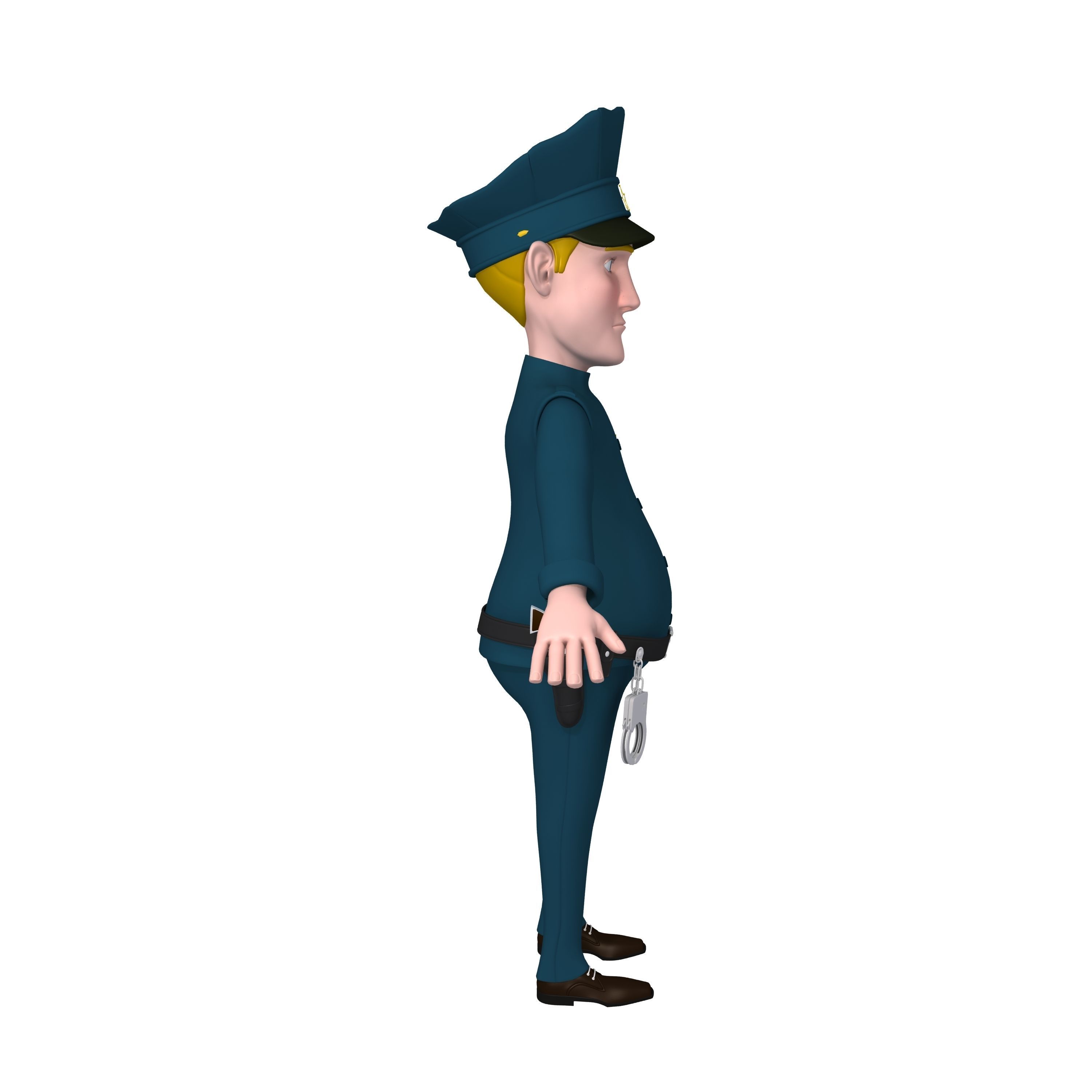 Policeman Cartoon 02 3D model_2