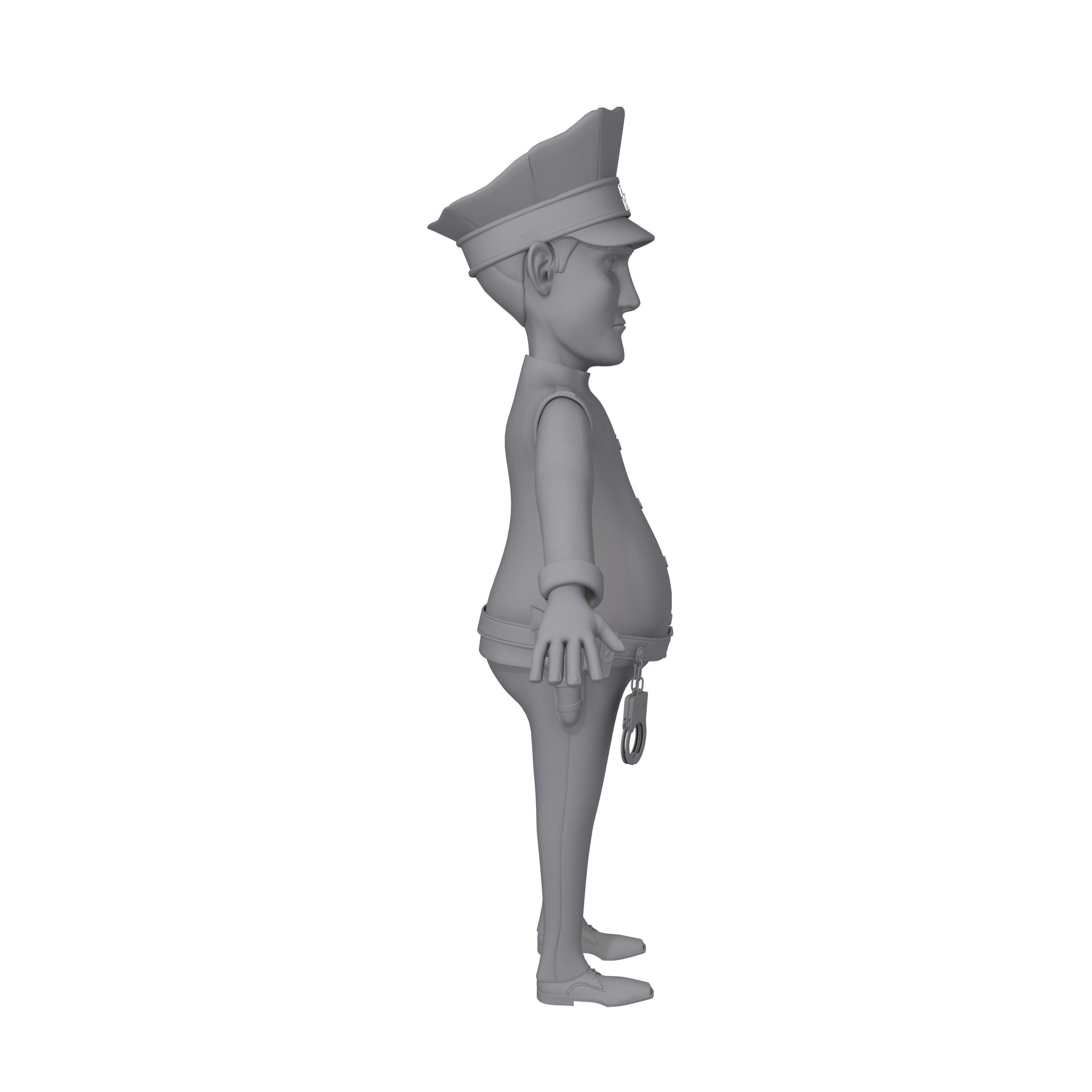 Policeman Cartoon 02 3D model_10