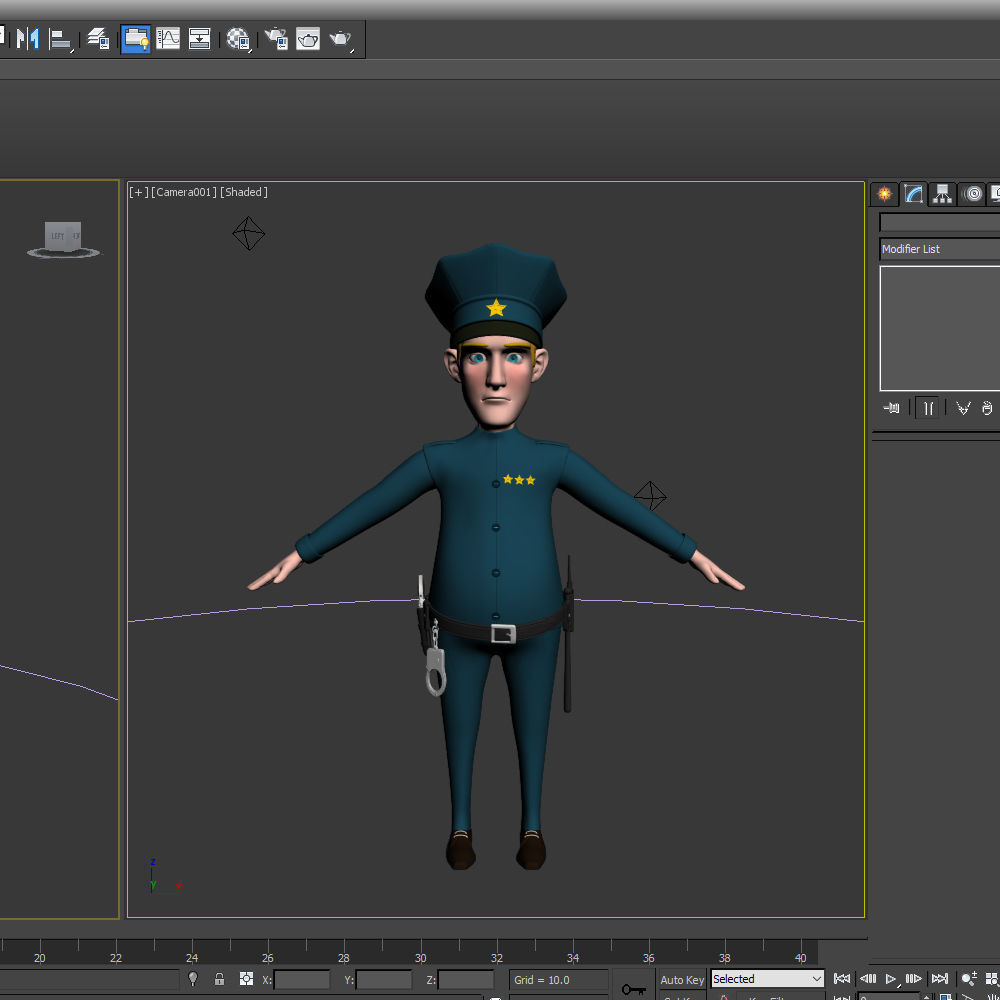 Policeman Cartoon 02 3D model_16