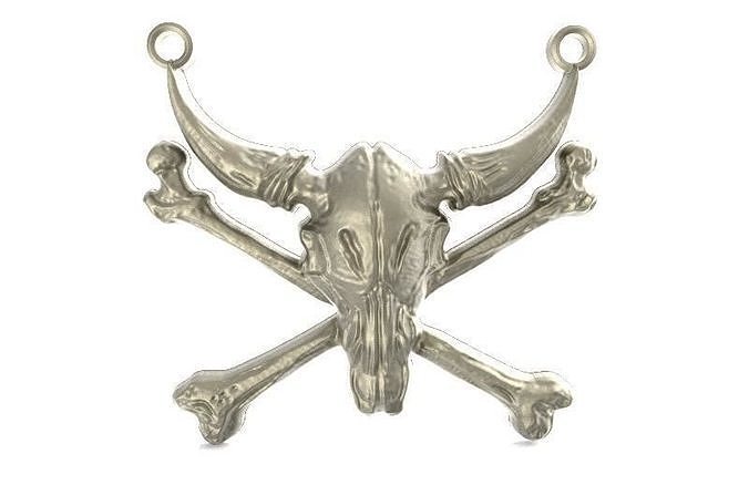 Skull bull pendant 3D print model