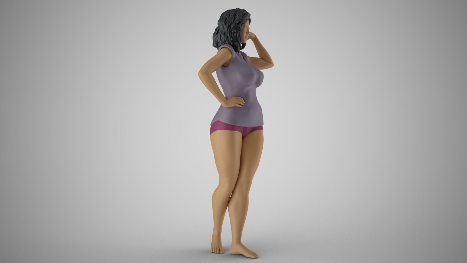 Woman Feeling Strong 3D print model_10