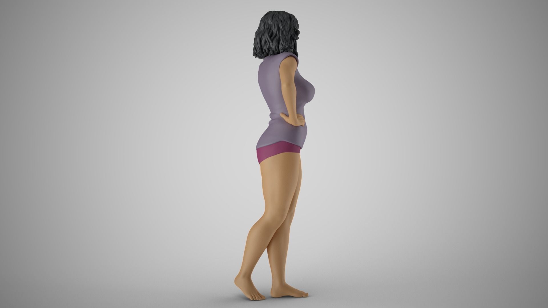 Woman Feeling Strong 3D print model_9
