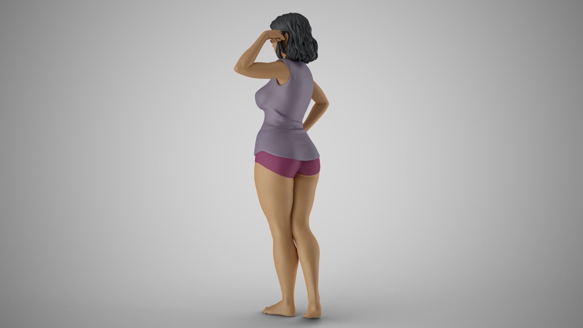 Woman Feeling Strong 3D print model_6