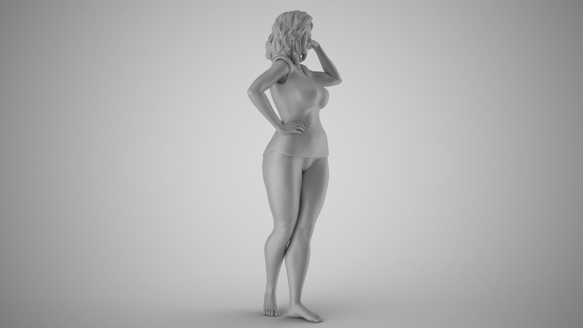 Woman Feeling Strong 3D print model_1