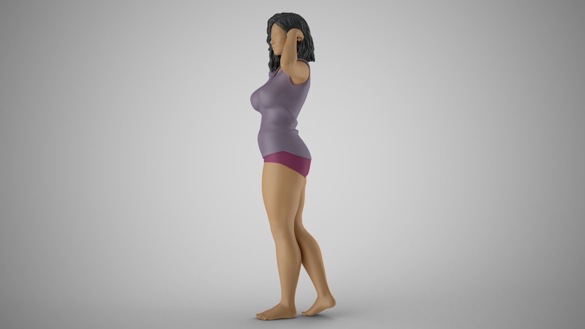 Woman Feeling Strong 3D print model_5
