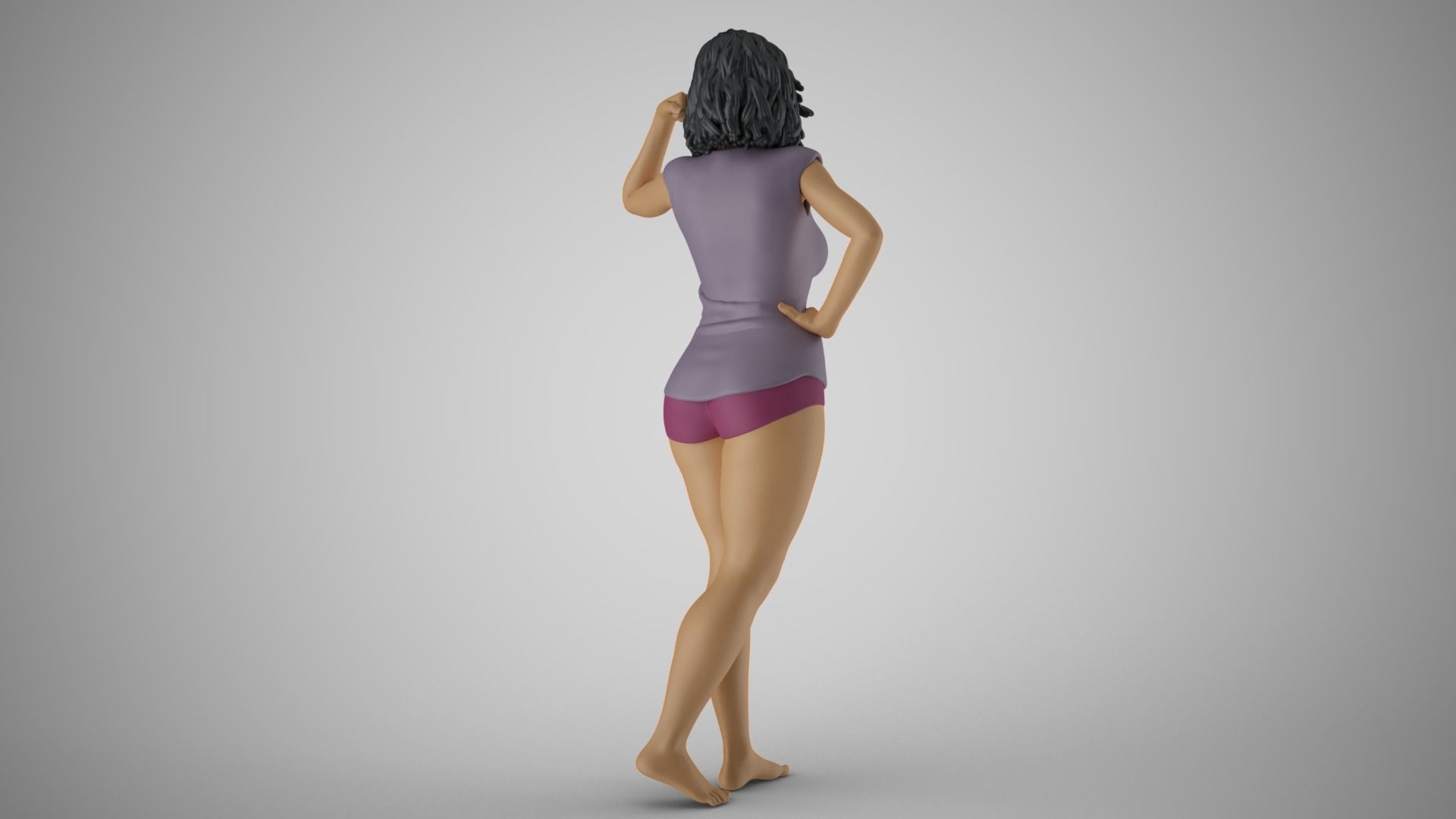 Woman Feeling Strong 3D print model_8