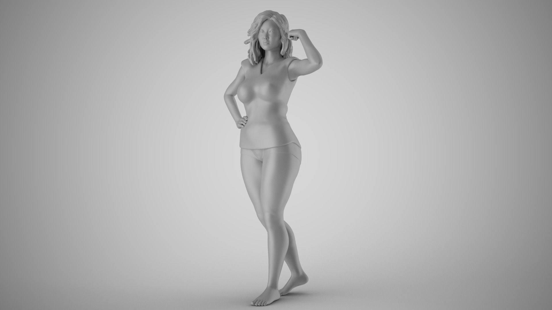 Woman Feeling Strong 3D print model_3